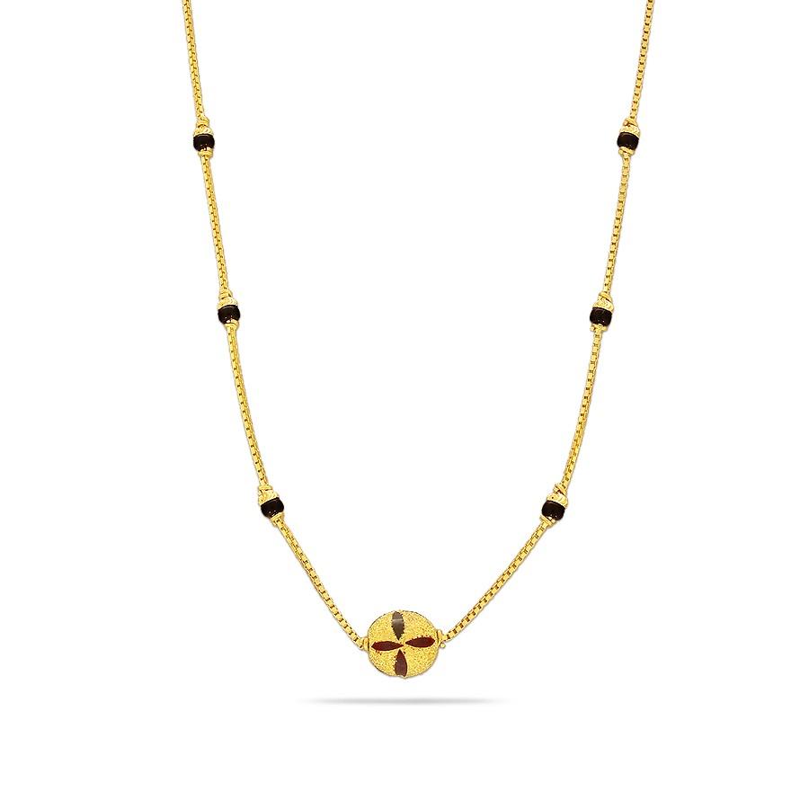 black beads chain gold