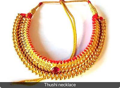 maharashtrian bride Thushi necklace