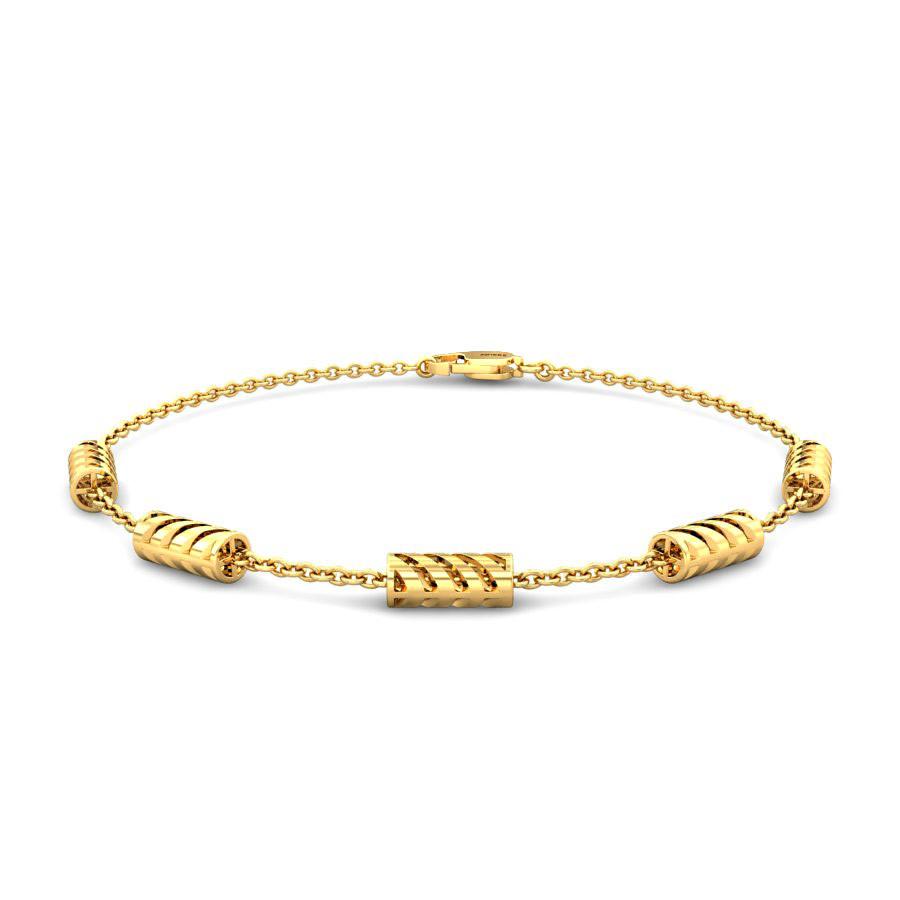 Copper Love Heart Black Beads Gold Hand Mangalsutra Bracelet For Women   ZIVOM