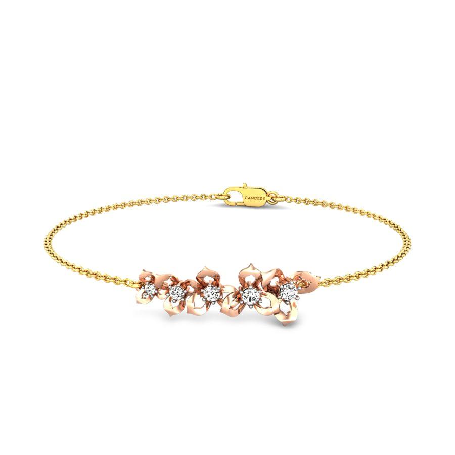 Five Flower Modern Design Gold Plated Bracelet For Girls Trendy Jewels  BRAC110