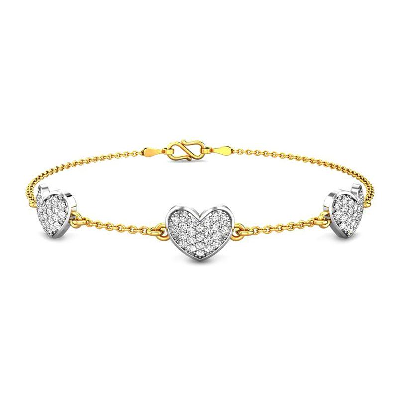 Round Small Diamond Bracelet in White Gold