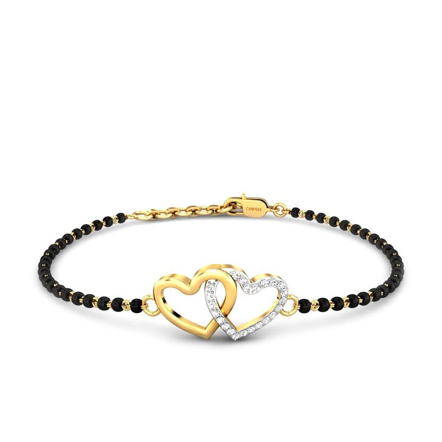 BuySend Personalised Heart Lined Mangalsutra Bracelet Online FNP