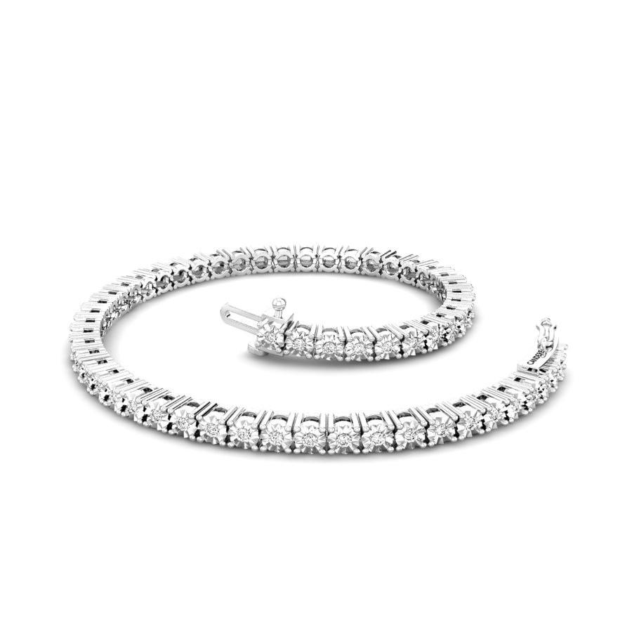 Wavy Diamond Link Mens Bracelet Available In Platinum Or Gold