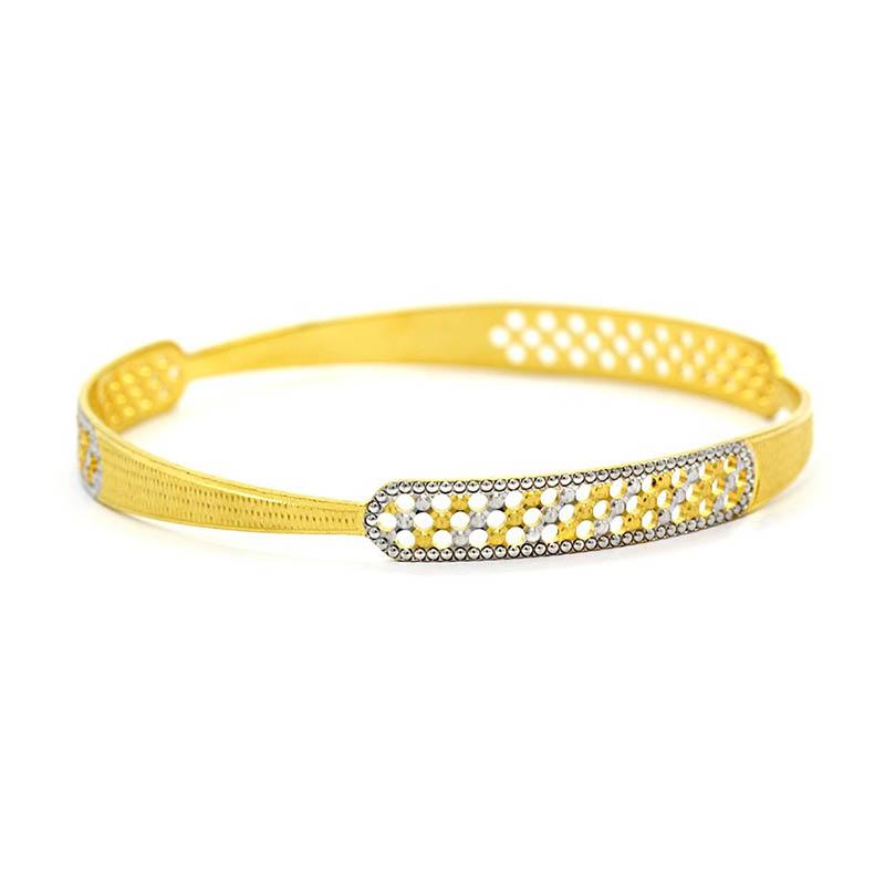 Luxury Yellow Gold Plated Cubic Zirconia Charms Round Link Chain Bangle  Bracelet | eBay