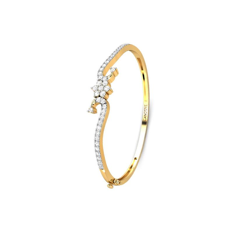 Shop Sydney Evan 14k Gold & Diamond Single Row Bangle