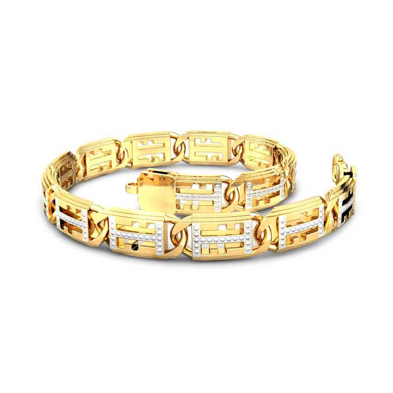 Golden Color Chain Bracelet for Boys