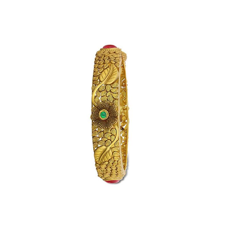 Buy CANDERE - A KALYAN JEWELLERS COMPANY Contemporary Collection 22k Yellow  Gold Dimple Bangle for Women at Amazon.in