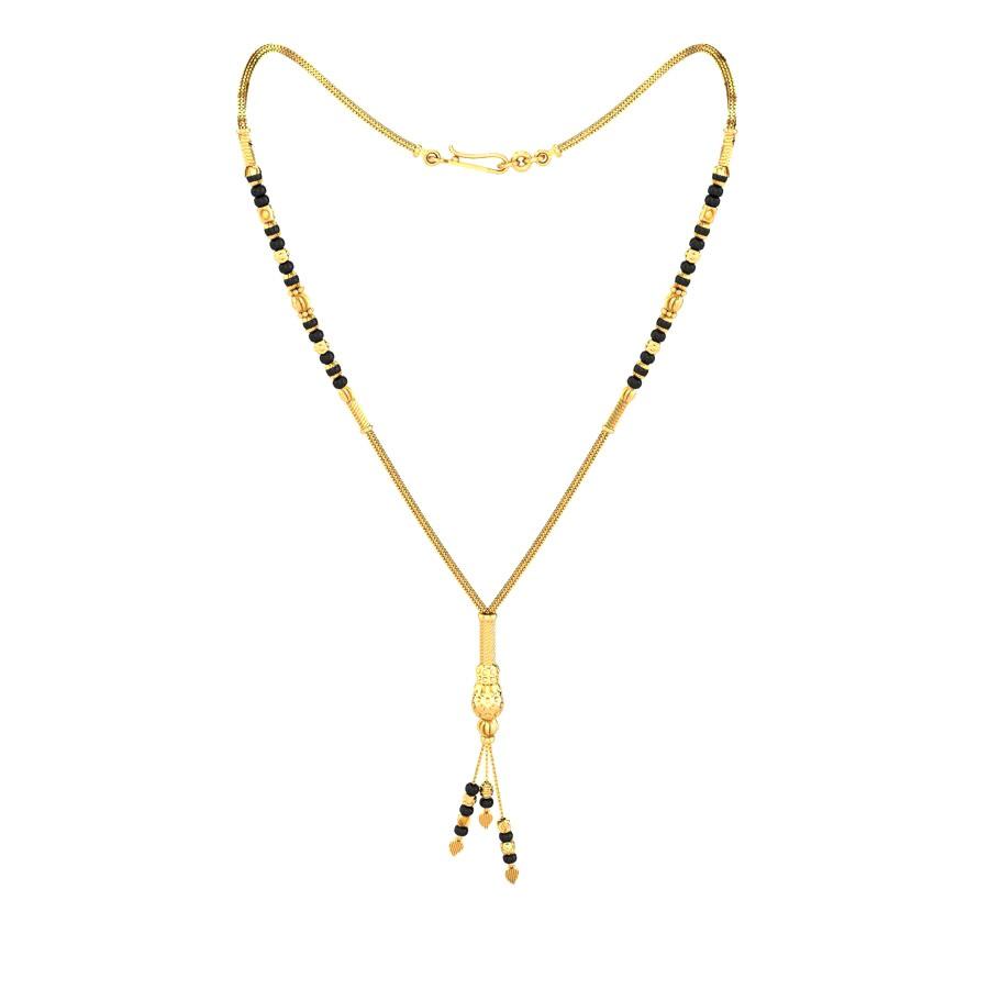Black beads short hotsell gold chain designs