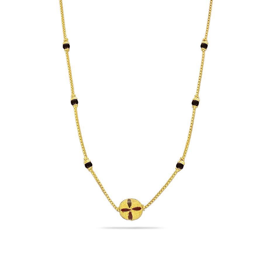 Black Beads Chain Gold