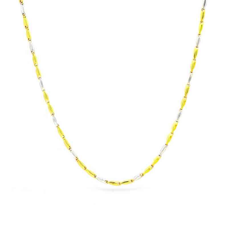 bar two tone gold chain