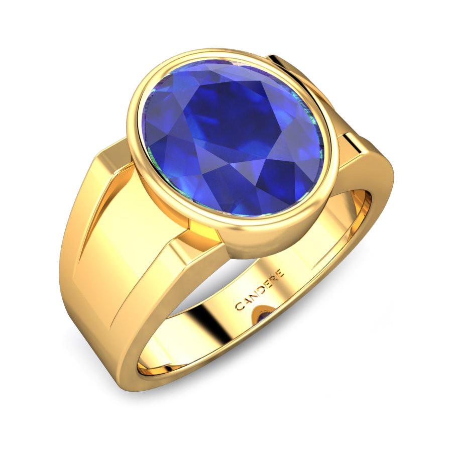 LMDPRAJAPATIS 7.00 Ratti (AA++) Certified Blue Sapphire Ring (Nilam/Neelam  Stone Silver Ring)(Size 20 to 23) for Men and Woman : Amazon.in: Fashion