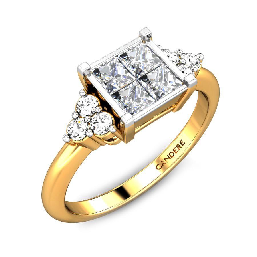 3 CT. T.W. Princess-Cut Multi-Diamond Multi-Row Bypass Split Shank Engagement  Ring in 14K White Gold | Zales Outlet