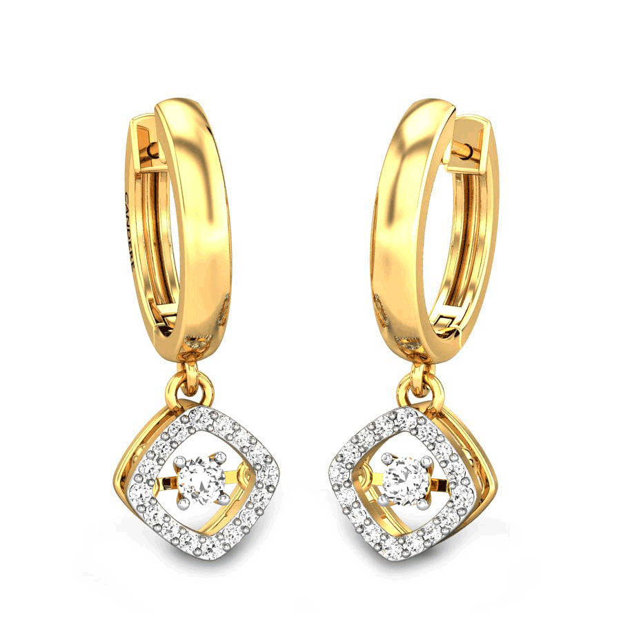 Dynamic Triangle Diamond Earrings-Candere by Kalyan Jewellers-tmf.edu.vn