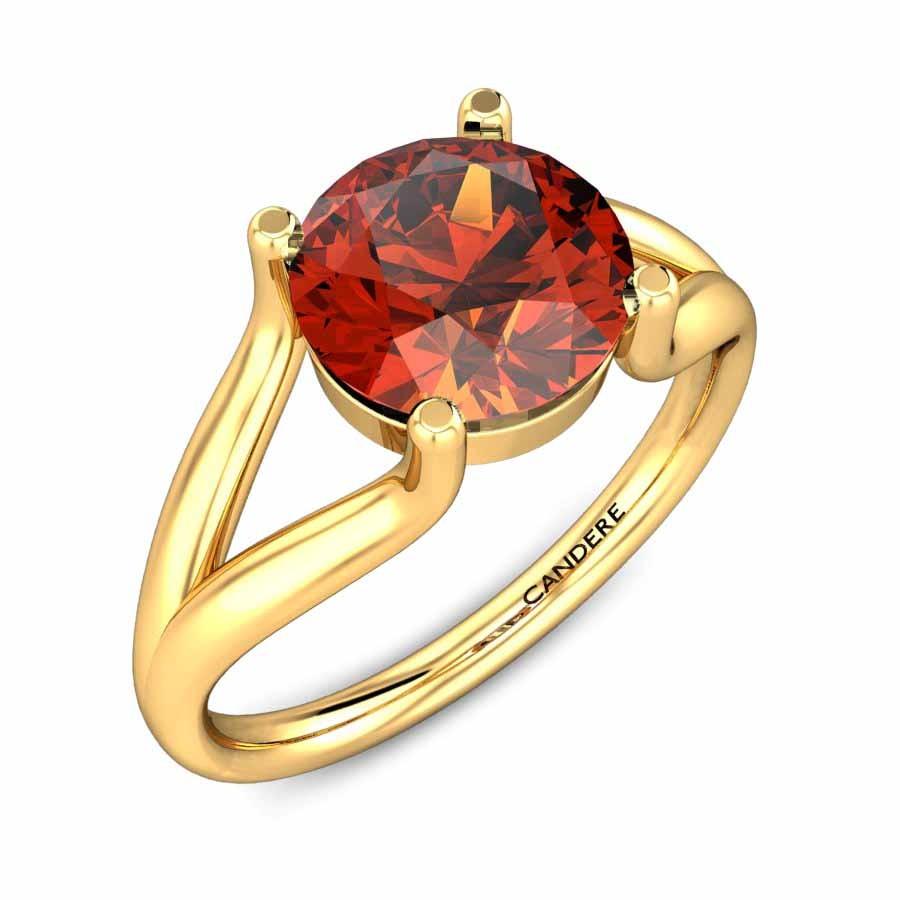 Gold ring with garnet stone hot sale