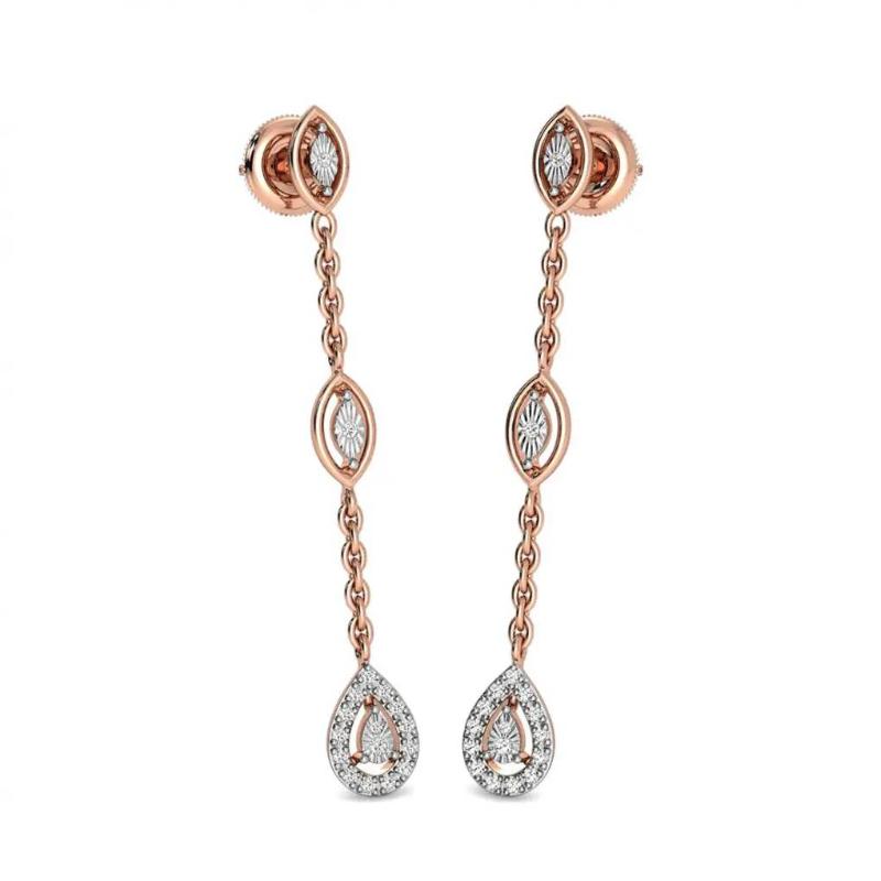 diamond long earrings