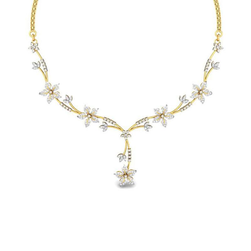 Shop your diamond necklace designs online Kalyan Jewellers