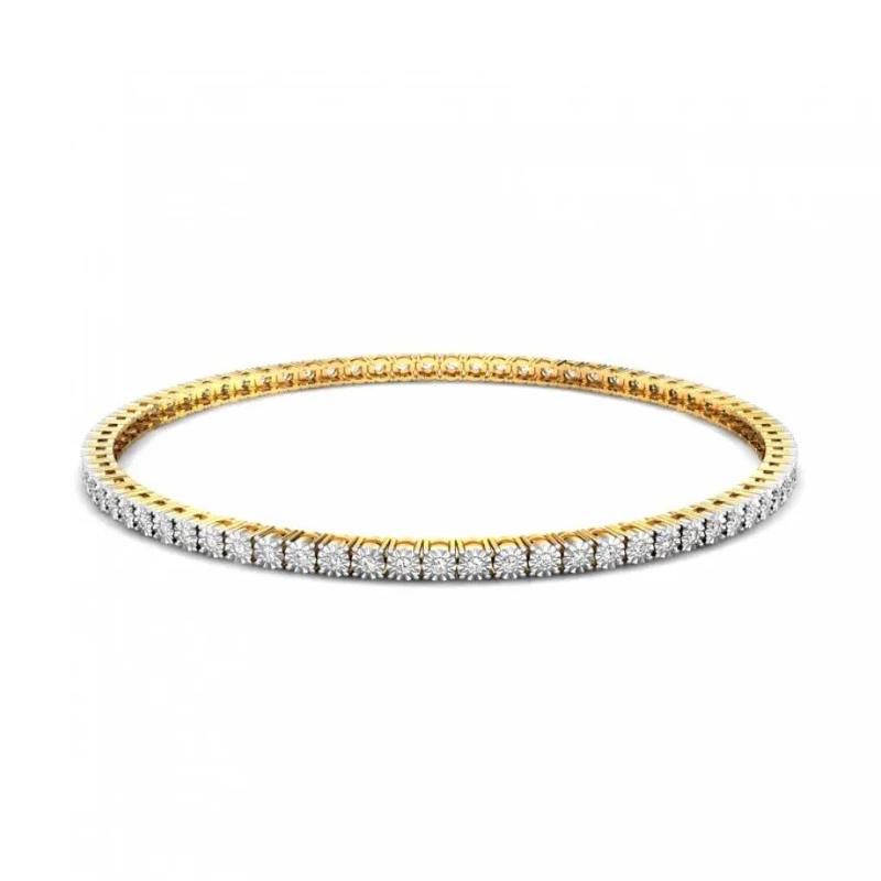 single line diamond bangles