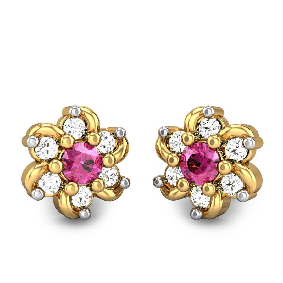 Pink sapphire earrings