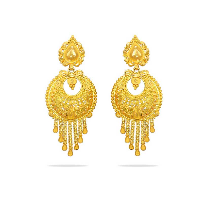 Buy 22Kt Gold Fancy Chandbali Earrings 74VK4259 Online from Vaibhav  Jewellers