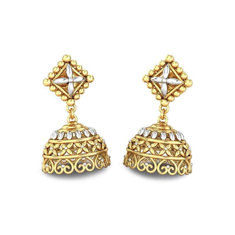 Latest Jimmiki kamal designs online Gold earrings Kalyan