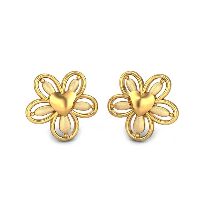 Petal Lure Diamond Stud Earrings-Candere by Kalyan Jewellers