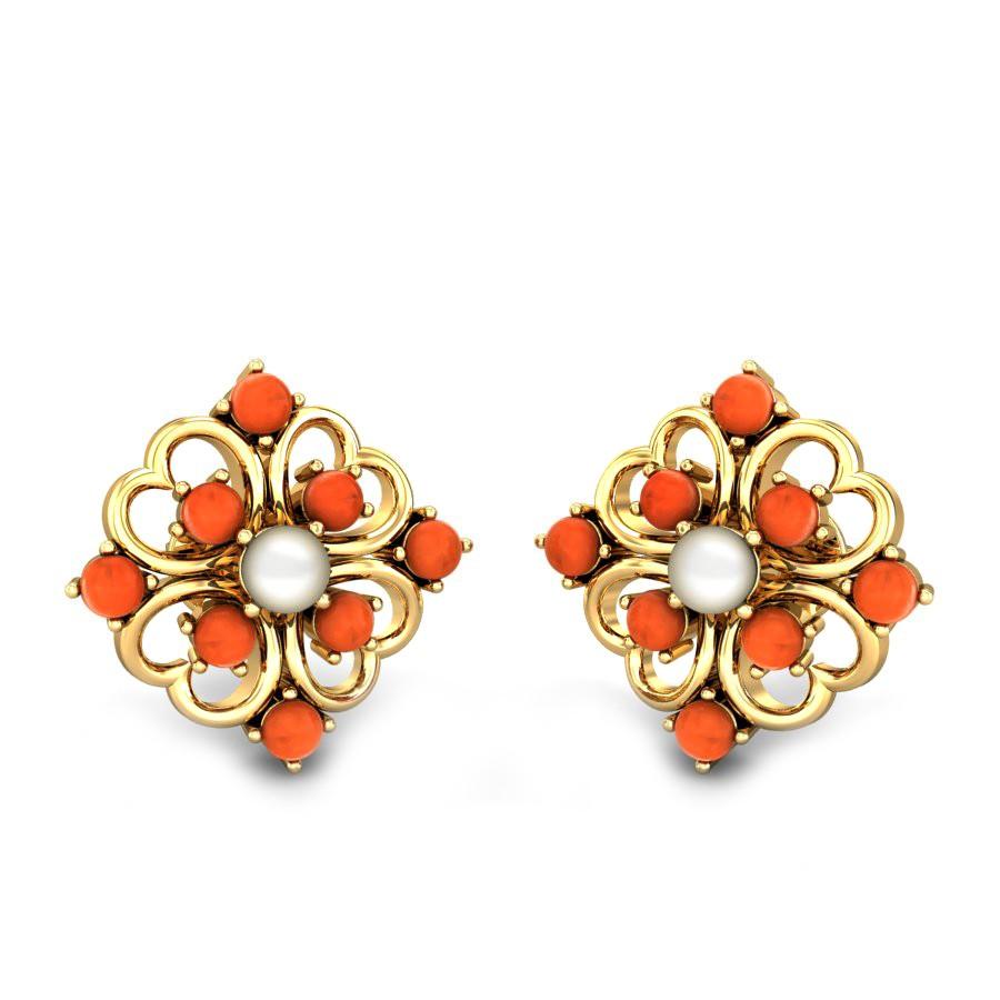 Pearl earrings gold