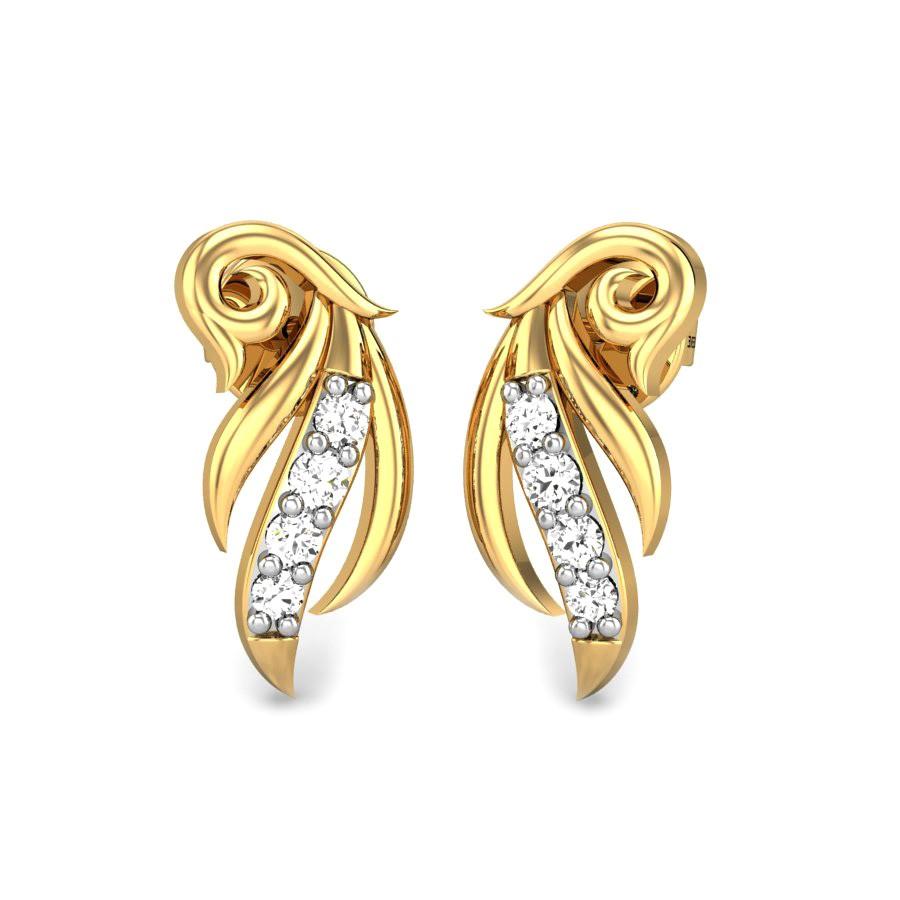 Arielle Cute Ultra Shine Crystal Flower Small Hoop Huggie Earrings in  Silver or Gold  Gold earrings indian Small earrings gold Ear jewelry