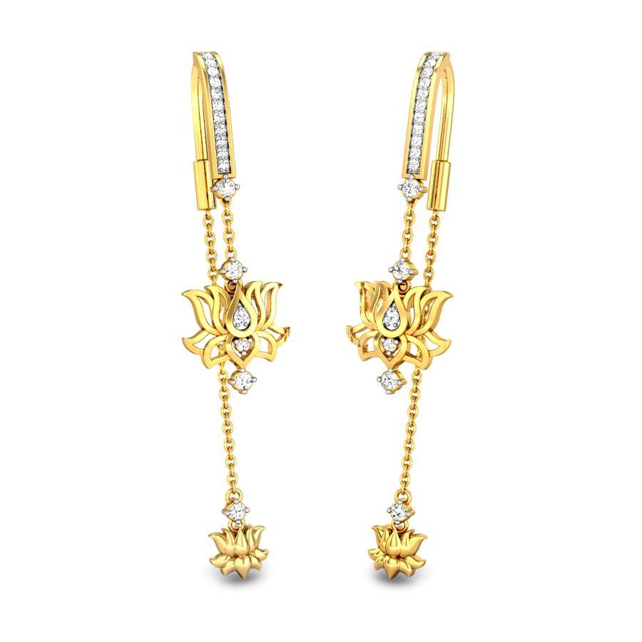 22ct Gold Threader Earring at Purejewels London