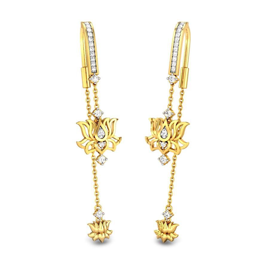 Sui dhaga gold new arrivals earrings kalyan jewellers