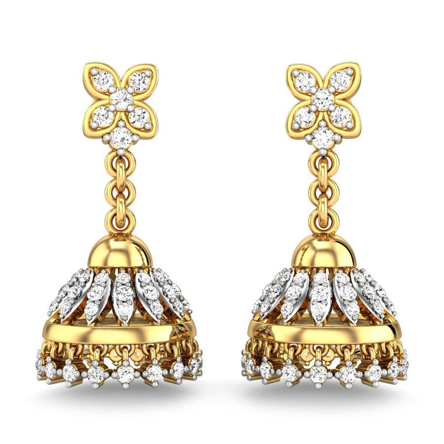 Diamond jhumkas