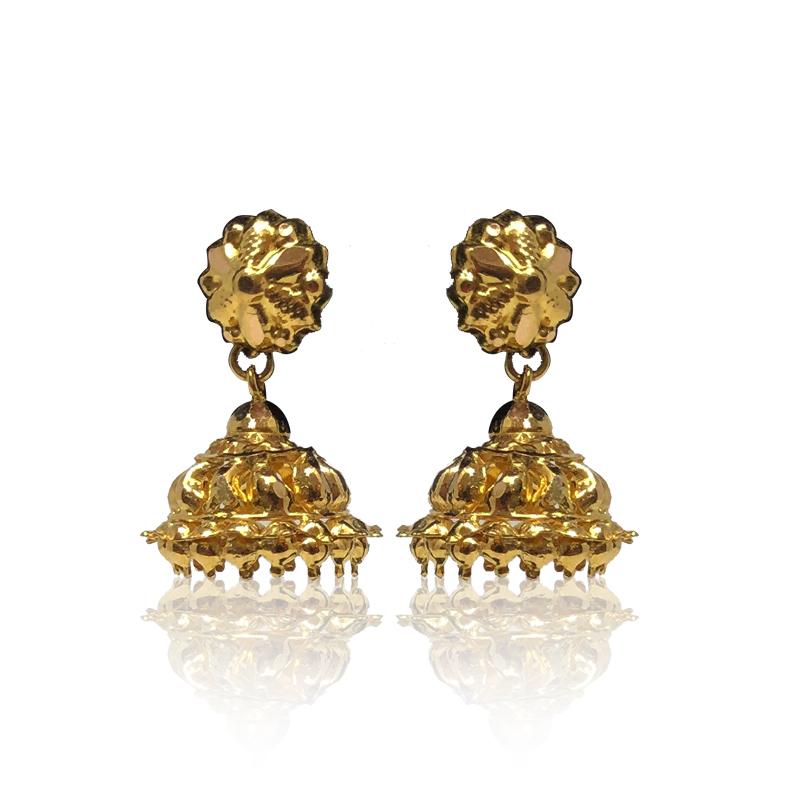 22k Plain Gold Earring JGS-2208-06733 – Jewelegance