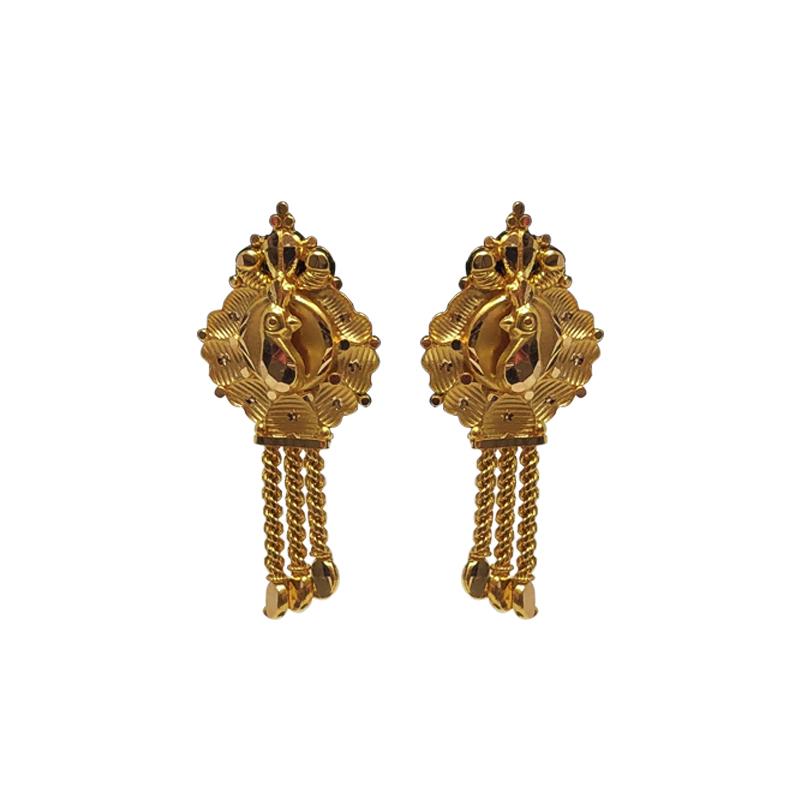 22k gold Earrings, stud Earrings vintage design handmade Indian jewelry,  beautiful design dai… | 22k gold earrings, Yellow gold earrings studs, Gold  bridal earrings