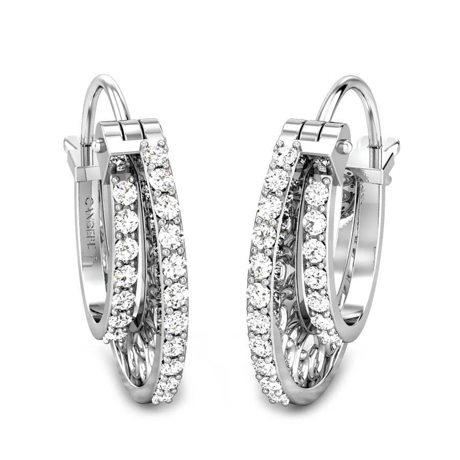 Sterling Silver Diamond Hoop Earrings | Mens Earrings - Twistedpendant