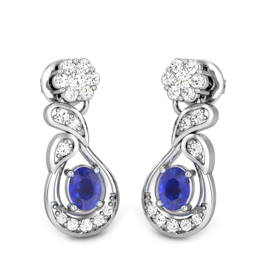 white gold sapphire earrings