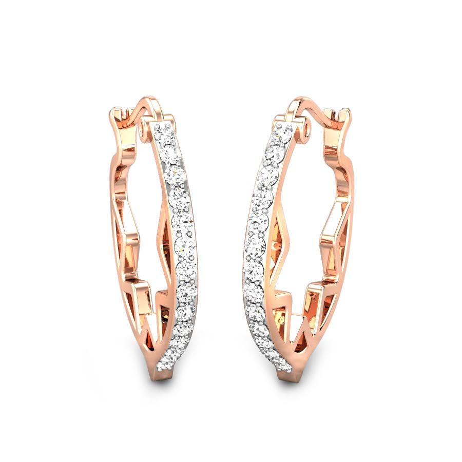 Rosy Evenings Diamond Hoop Earrings