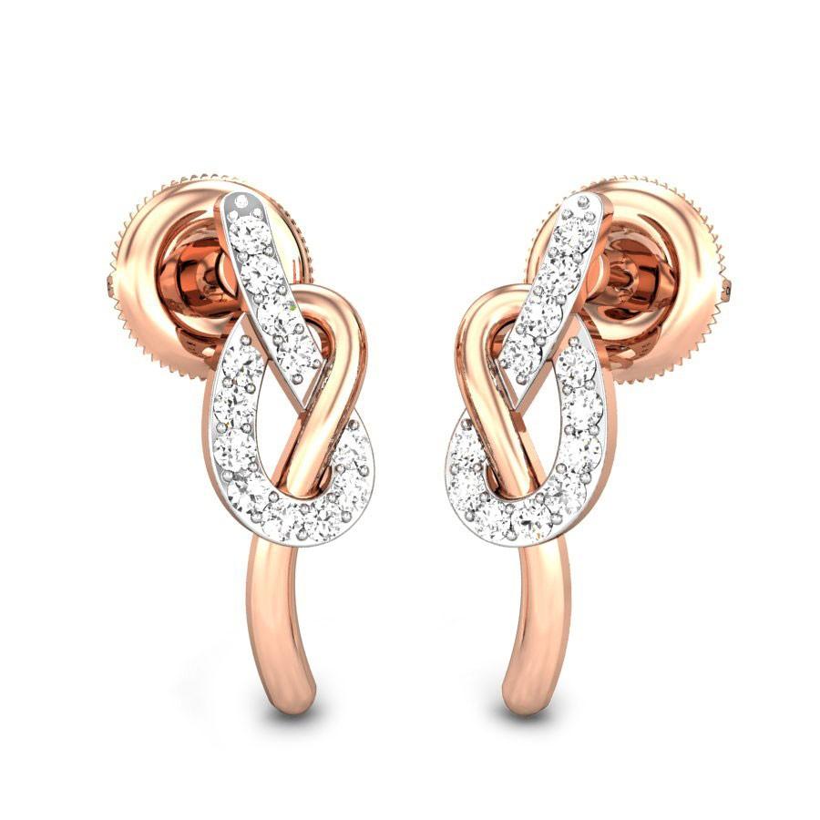 18KT White Gold and Diamond Stud Earrings with eye-catching design