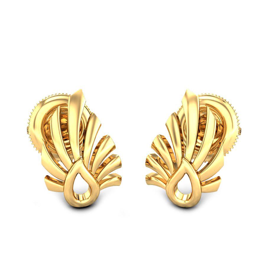 CANDERE - A KALYAN JEWELLERS COMPANY 14K (585) BIS Hallmark Yellow Gold and  Certified SIIJ Diamond Stud Earring for Women with Screw Back Closure :  Amazon.in: Jewellery