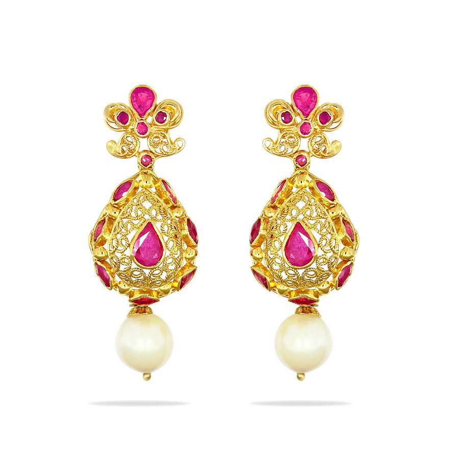 Gold drops earrings wedding