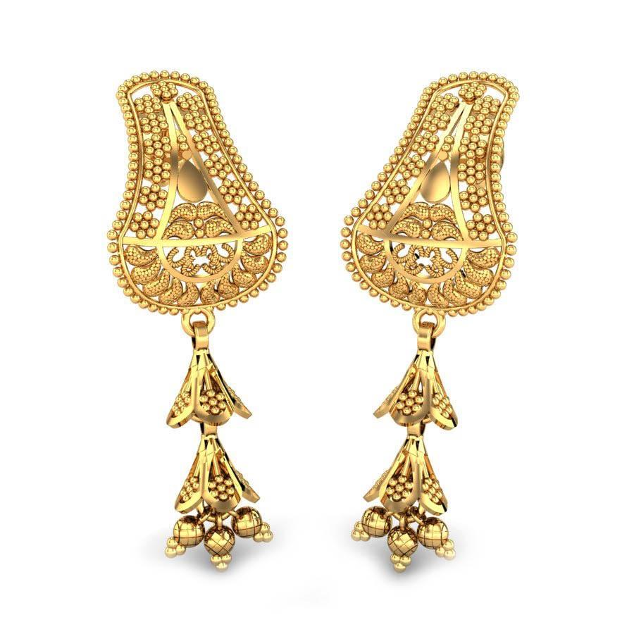 Gold Bridal Earrings Best Gold Earring Designs From Kalyan Jewellers