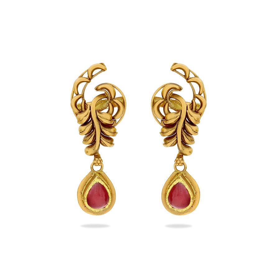 Earrings designs gold at kalyan jewellers shop