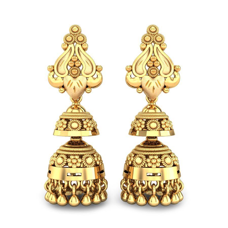 Gold jhumka designs online from kalyan jewellers