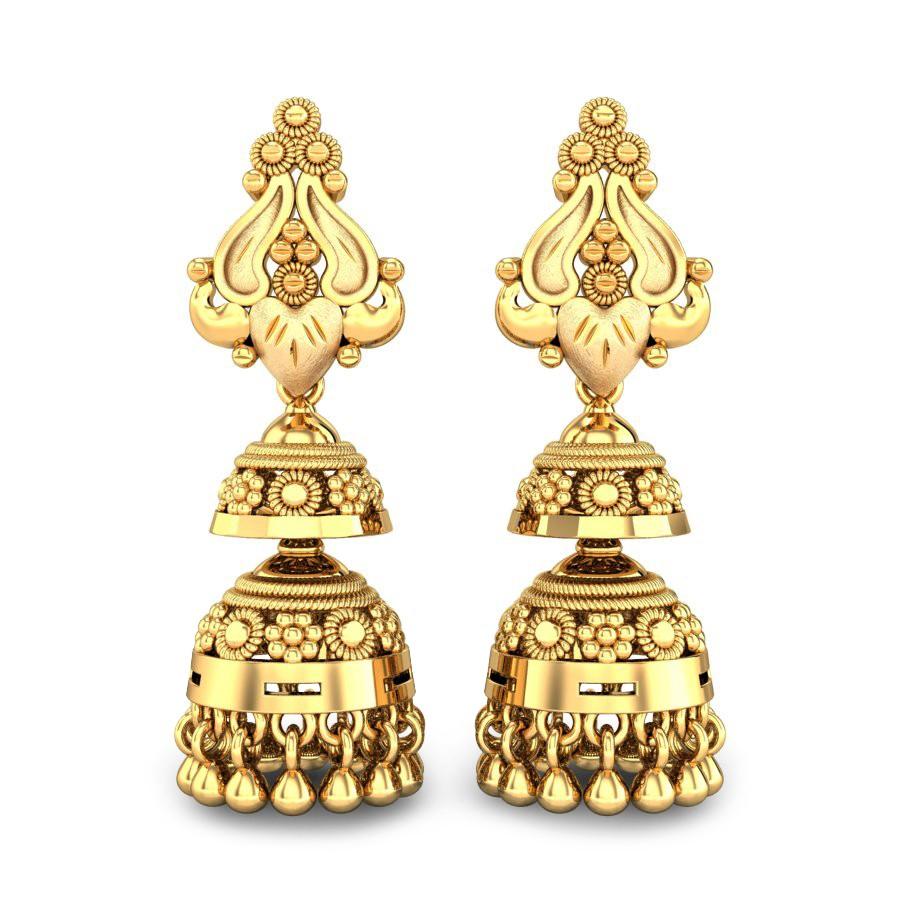 Buy CANDERE - A KALYAN JEWELLERS COMPANY 18K Yellow Gold Dangler Earrings  for Women at Amazon.in