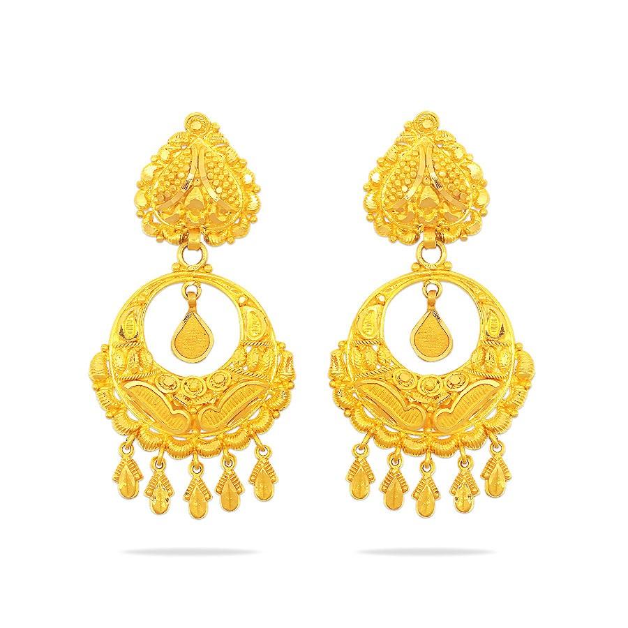 PAERARASI KYRA GOLD CHANDBALI EARRINGS