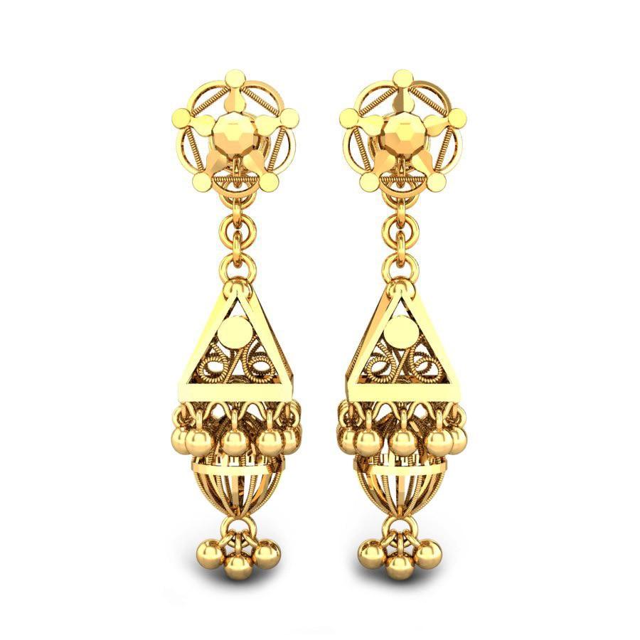 Gold earrings designs kalyan sale jewellers