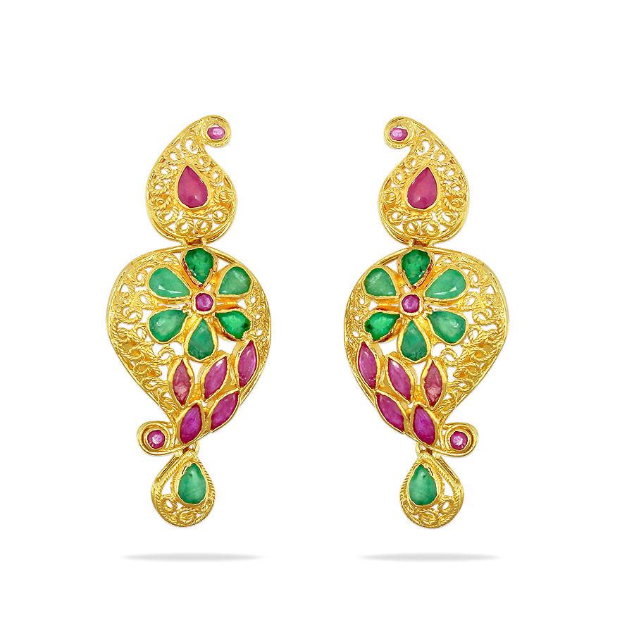 Gold drops earrings wedding