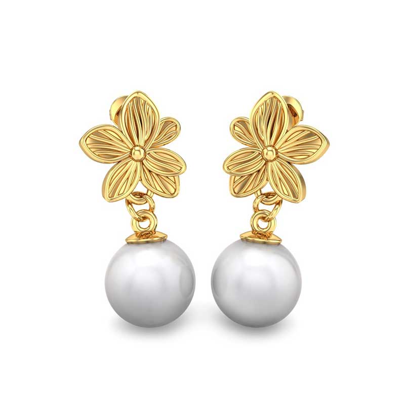 white pearl earrings