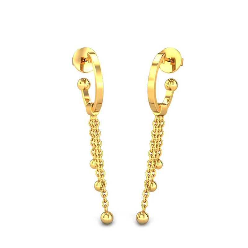 Long Drop Gold Earrings