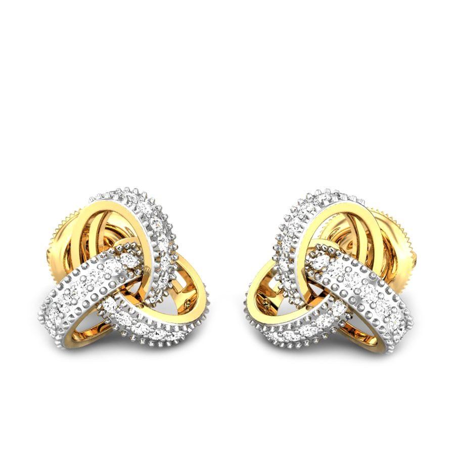 14K Gold Diamond Mini Hexagon Stud Earrings (Second Hole Only) – PMT