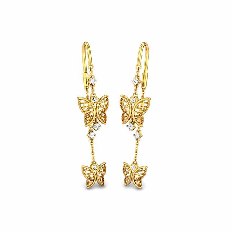 Buy 18K Cubic Sui Dhaga Earrings 155DH2992 Online From Vaibhav Jewellers