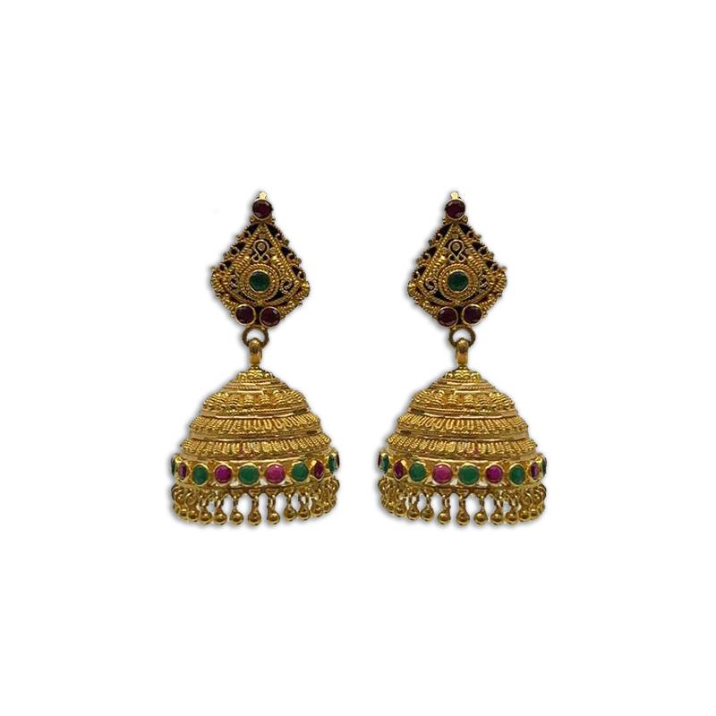 earrings with green stones